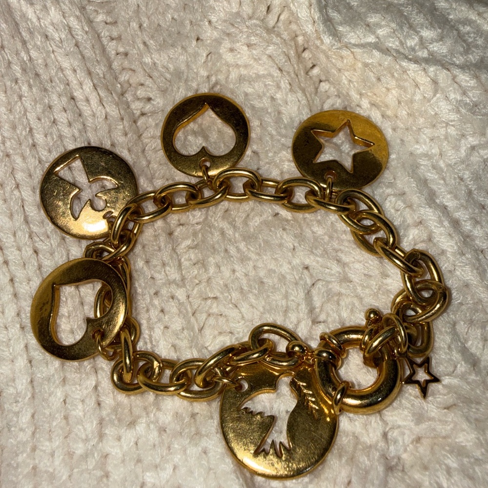 Vintage Avon Charm Bracelet with Heart Star Angel Dove Charm - Picture 8 of 9